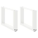 VidaXL Salontafelpoten U-vormig 2 stuks 50x30-31 cm Staal Wit
