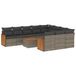 vidaXL 10-delige Loungeset met Kussens, Poly Rattan, Grijs