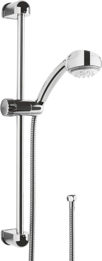 Werkzeyt Cornat Doucheset "Carballo" - 75 mm handdouche - 8 straalsoorten - Antikalk & waterbesparend - 150 cm doucheslang - 59 cm wandstang - Zilver