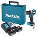 Makita DDF 487 RFE accuboormachine 18 V 40 Nm borstelloos + 2x accu 3,0 Ah + oplader + koffer