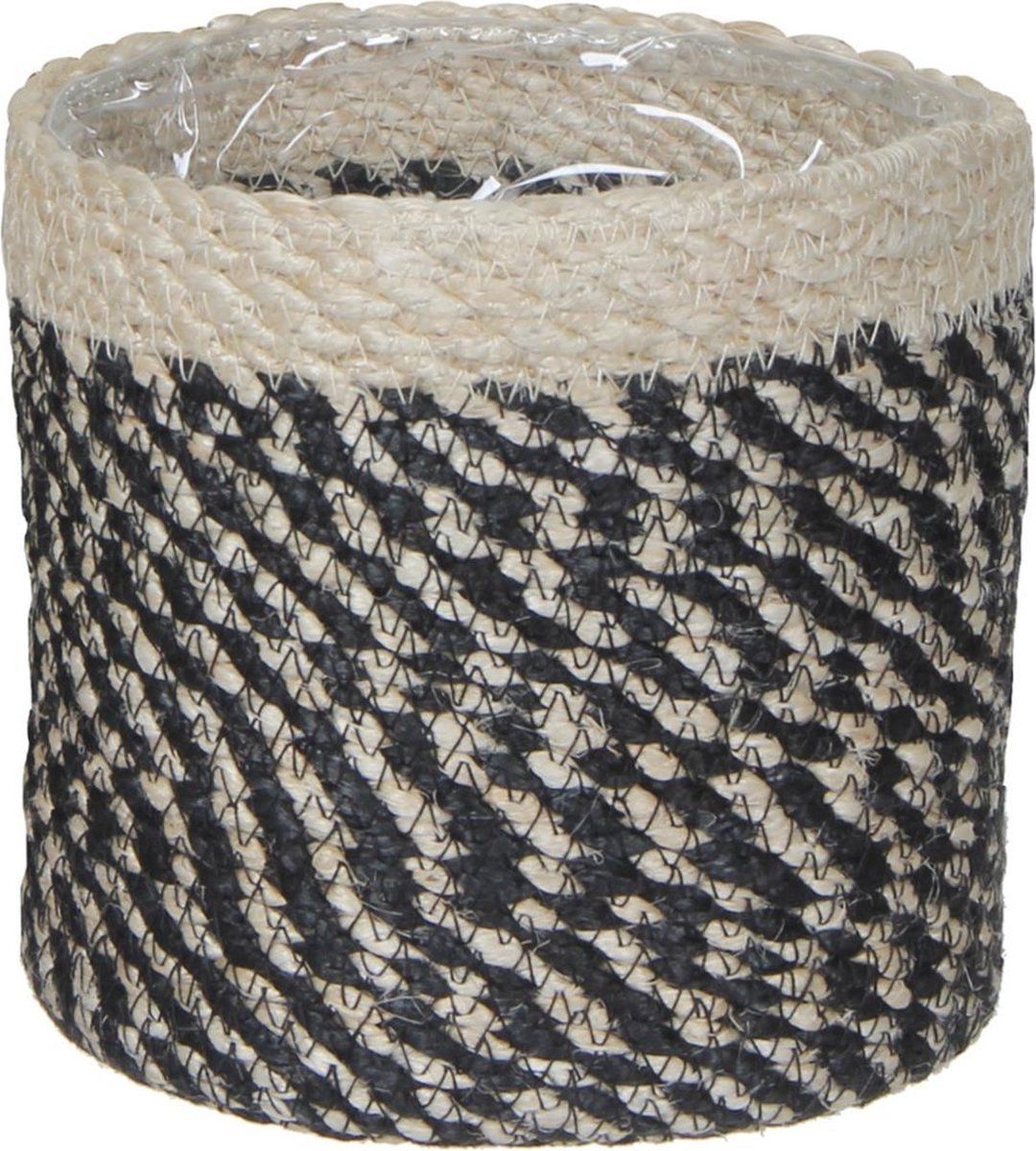Mica Decorations Naturel - Plantenpot - Zwart - Ø 14 cm