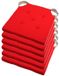 Stof Textile stoelkussen DUO - 6x - rood - 38 x 38 x 4 cm