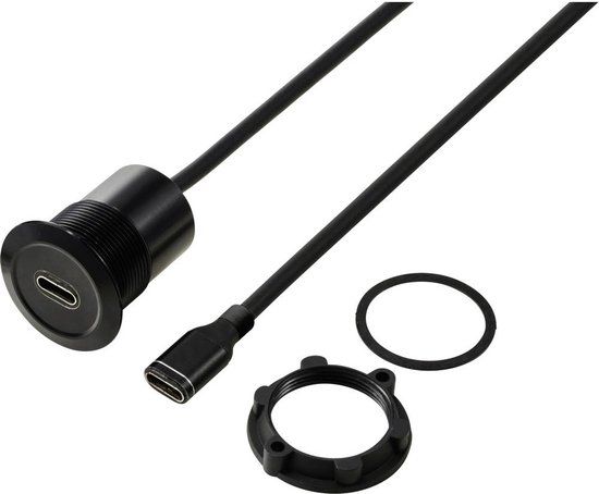 TRU COMPONENTS TC-13376304 USB-C (3.1) bus/bus 1 m kabel zwart 1 stuk(s)