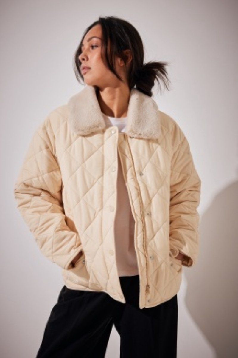 Nakd Quilted Padded Jacket Women's Jacket - Size 40 - Light Sand