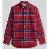 Tommy Hilfiger Heren Lange Mouwen Shirt XL Katoen Donkerblauw/Rood/Wijnrood/Wit