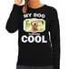 Bellatio Decorations Golden retriever my dog is serious cool zwart - dames - S