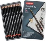 Derwent Graphic Medium potloden set in blik assorti 12 stuks