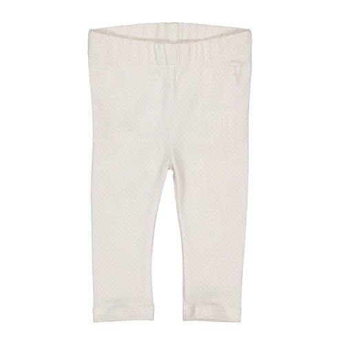 LEVV Newborn baby legging LNOUKNOS met all over print wit/beige