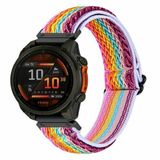 By Qubix - Elastische Solo Loop nylon bandje - Multicolor - 20mm Quickfit - Geschikt voor Garmin Fenix 9 / 9 pro - 43mm
