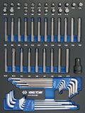 King Tony 991161CQE Evawave sleuteldienblad, 6-delig, Torx® en bits, 61 stuks