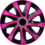 4× NRM Drift Extra 14" wieldoppen - Zwart/Roze