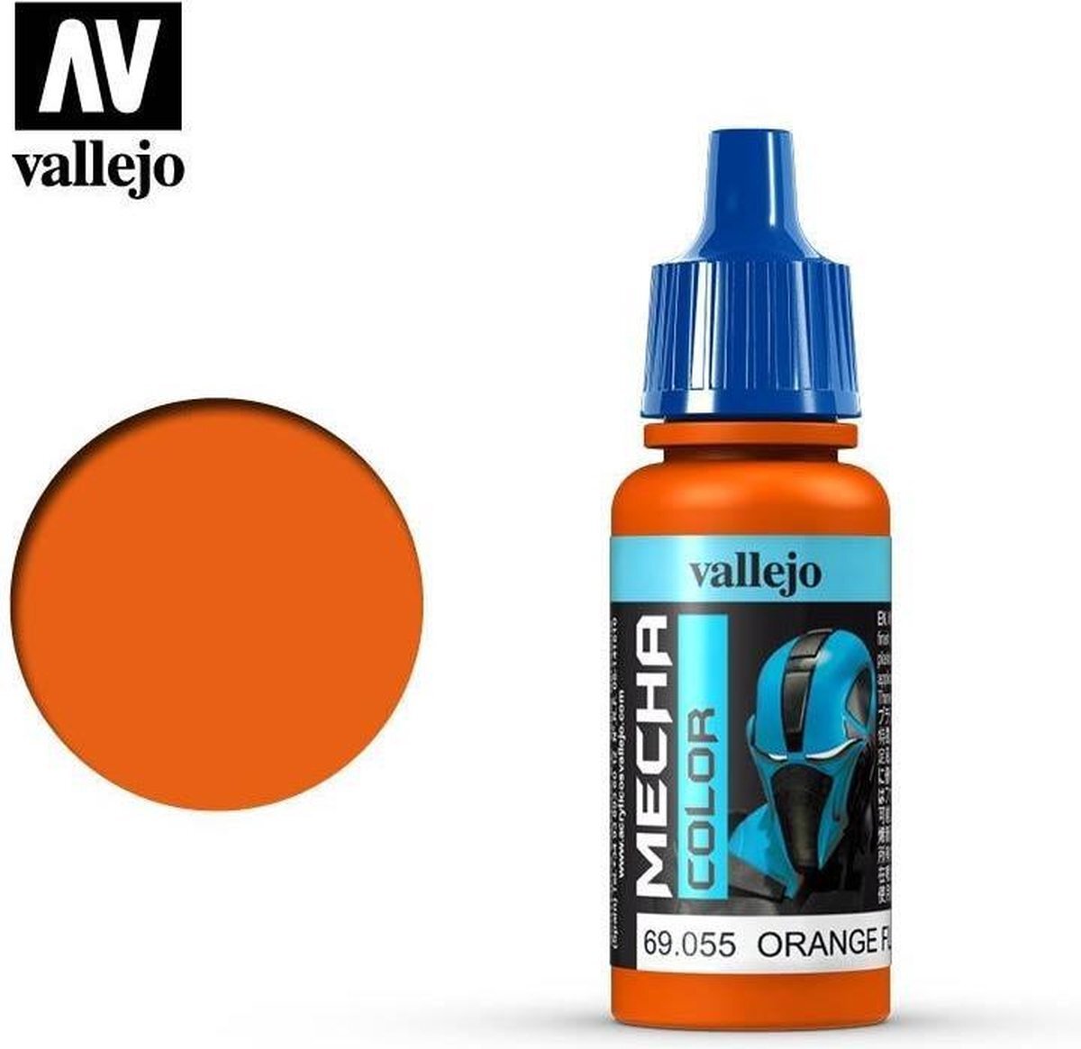 Vallejo GUNDAM Verf - MECHA Kleurnummer 69055 - Orange Fluorescent multi color