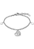 LOTUS Style Damesarmband staal Asscher zirkonia blauw
