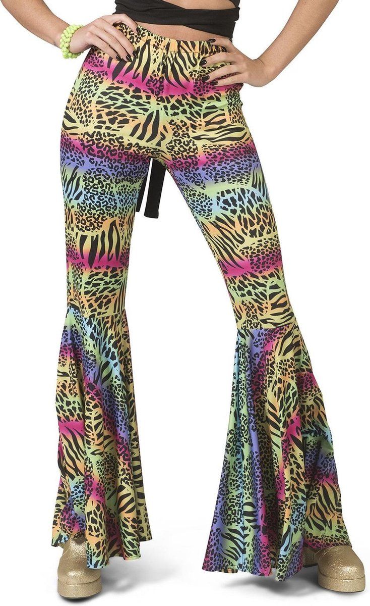 Funny Fashion Hippie Broek Met Dierenprint - Maat 36/38 - Polyester - EAN: 8712364362145