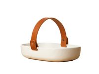 Marimekko Plat Koppa avec poignée en cuir. blanc