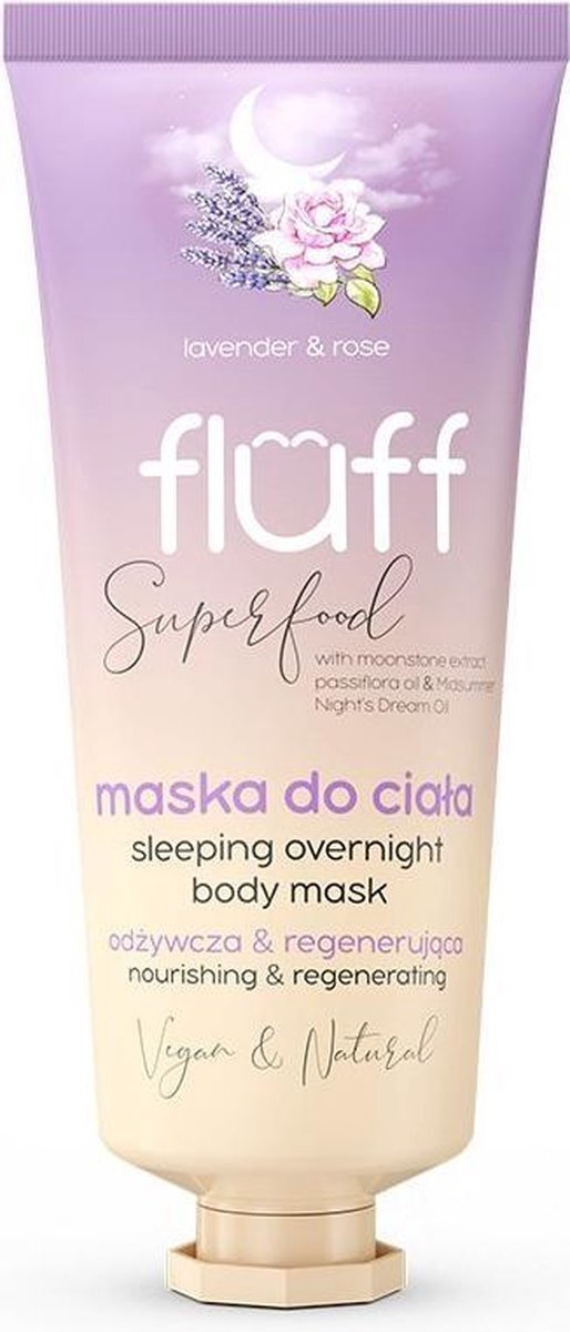Fluff FLUFF_Super Food Sleeping Overnight Body Mask od¿ywczo-regeneruj¹ca maska do cia³a Lawenda i Ró¿a 150ml