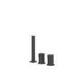 IVY Tribe Badrandcombinatie 3-Gats Mengkraan met Uittrekbare Handdouche zonder Uitloop - Geborsteld RVS 316 Carbon Black PVD