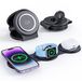 SUTOUG Mag-Safe 3-in-1 chargeur sans fil avec adaptateur secteur 18 W, compatible avec iPhone 15/14/13/12 Pro Max Plus, station de charge de voyage flottante pour Apple Watch et Air Pods
