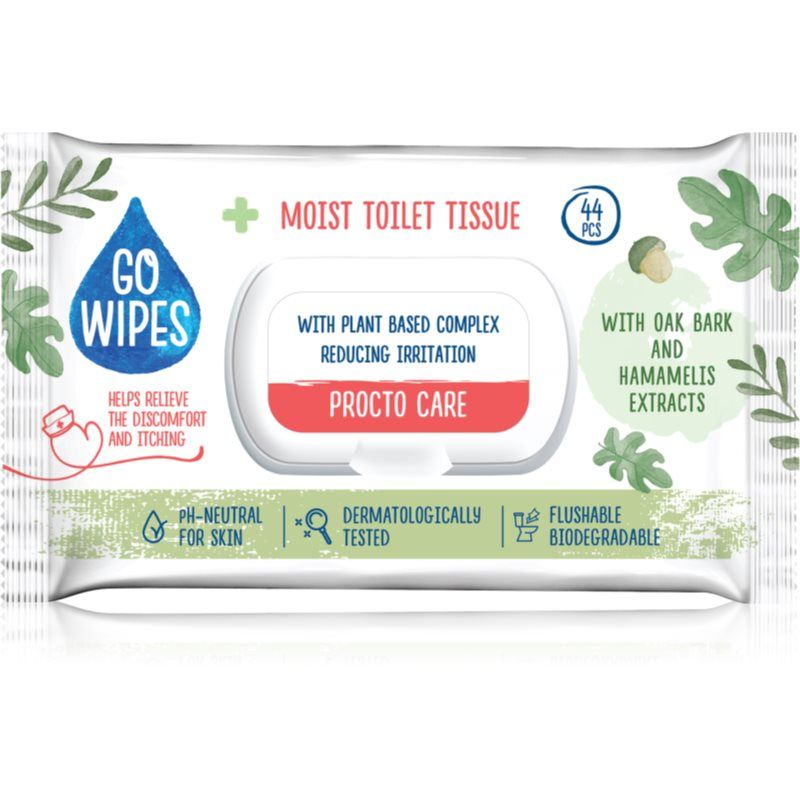 GO WIPES Procto Care Lot de 44 rouleaux de papier toilette humide