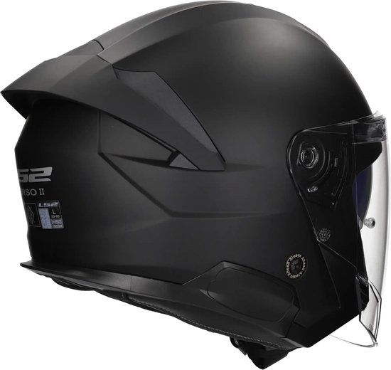 LS2 OF618 Verso II Solid Mat Zwart Jethelm - Helm