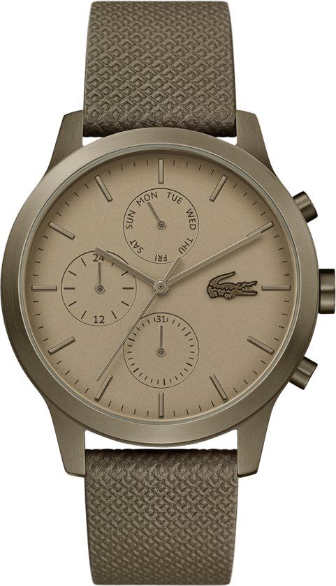Lacoste LC2010999 12.12 - Polshorloge - Leer - Bruin - Ø 42mm