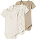 Name It Romper - 3P SS Solid Rib - Giraffe - Mt. 50