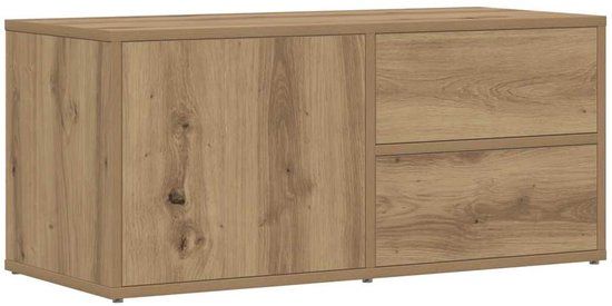 vidaXL Tv-meubel 80x34x35,5 cm bewerkt hout artisanaal eikenkleur