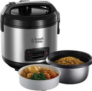 Russell Hobbs Rijstkoker 1,2 Liter, Stoomkoker, Incl. Maatbeker, Stoommandje, Rijstlepel, Anti-aanbaklaag, Vaatwasserbestendig, Max. 6 Porties, 500 Watt 27080-56