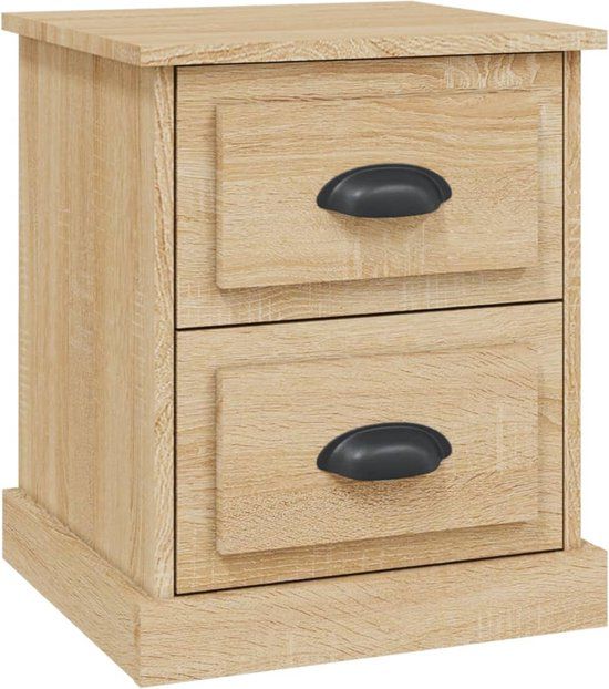 vidaXL Nachtkastje 39x39x47,5 cm bewerkt hout sonoma eikenkleurig