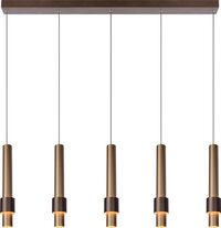 Lucide MARGARY - Hanglamp - LED Dimbaar - 5x4,2W 2700K - Koffie