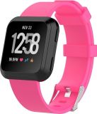 By Qubix - Compatible Fitbit bandje - Geschikt voor Fitbit Versa 1 / 2 & Lite - Rubberen Sport Bandje - Magenta