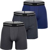 Scotch & Soda Heren Boxershorts Gestreept Grijs/Navy M
