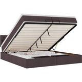 Prolenta Maison Exclusive - Cadre de lit ottoman avec matelas brun foncé 200x200 cm textile