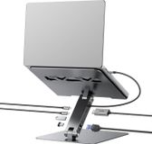 Icecat Support d'ordinateur portable avec station d'accueil USB C 6en1 - Hdmi 4K @60Hz - Gigabit Ethernet - 100W power delivery - IPad Pro - XPS