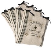 Atmosphera Coussin de chaise avec cordons de serrage - 4 pièces - 40 x 40 x 5 cm - Aspect lin - Beige/Gris