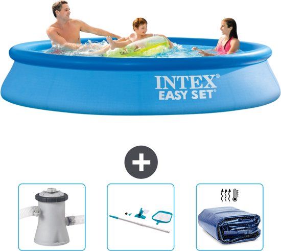 Intex Easy Set Zwembad - 305 x 61 cm - Blauw - Rond - Inclusief Pomp & Accessoires