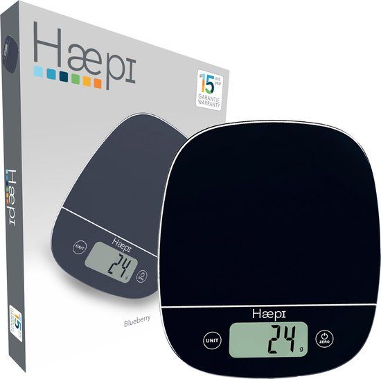 Haepi Keukenweegschaal - 5000g/1g - Tarra - Vloeistoffunctie - 15 jaar garantie