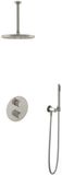 Hotbath Buddy - Inbouw Regendoucheset - Thermostatisch - Plafondbuis 30 cm - Hoofddouche 250 mm - Staafhanddouche - met 2-Weg Stop-Omstel - Waterbesparend - V02
