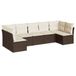 vidaXL Loungeset met kussens, polyrotan, bruin
