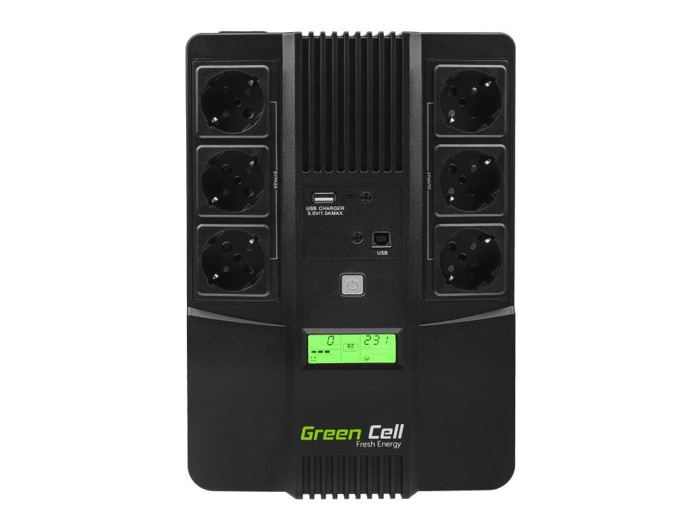 GREEN CELL UPS06 - Ononderbroken stroomvoorziening (UPS) - Zwart