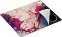 Chefcare Inductie Beschermer Abstracte Kunst - Rood Blauw Wit Beige Marmer - 65x55 cm - Inductie Mat
