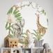 Jungle Animaux Sticker Mural Rond / Cercle Enfants - Diamètre 50 cm - Adhésif mat