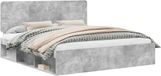 vidaXL Bedframe Betongrijs 180 x 200 cm Massief Grenenhout