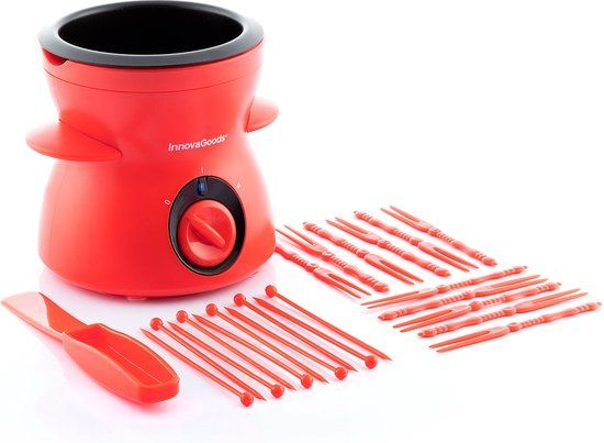 InnovaGoods Fonlat Chocoladefondue - Rood - 4 personen - 10 vorkjes