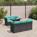 Maison Exclusive - Ensemble de meubles de jardin 6 pièces avec canapé et coussins, noir, en polyrotin