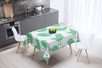 Bonamaison Tafelkleed, Anti-Mold, Sneldrogend, Waterdicht, 100% Polyester Tafellaken, Petroleum Groen, Wit, 140 x 140 Cm