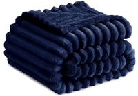 Merkloos / Sans marque BeiJingLiangPinJiaZuoKeJiWenHuaFaZhanYouXianGongSi Fleece Deken - Extra Zacht en Warm - Voor op de Bank, als Sprei of Knuffeldeken - Donkerblauw 130x150 cm