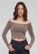 Urban Classics Off shoulder Glitter Longsleeve top - Or Doré - XXL - Femmes