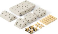 Modu Explorer Kit - Zachte blokken - 19 onderdelen - Open Ended speelgoed - Sand Grey / Honey Yellow