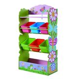 Teamson Kids Houten Speelgoed Opslag en Organisator Voor Kinder - Kinderslaapkamer Accessoires - Magische Tuin Ontwerp